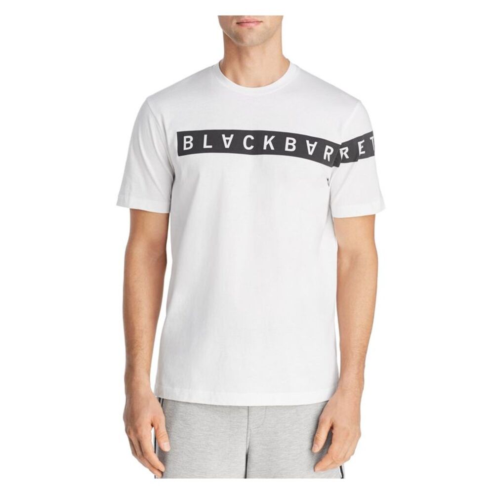 NWT BLACK BARRETT Mens White Logo Graphic Short Sleeve T-Shirt L